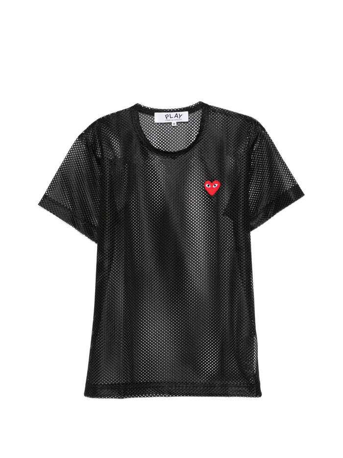 Comme Des Garçons Play Tshirt Mesh Red Emblem