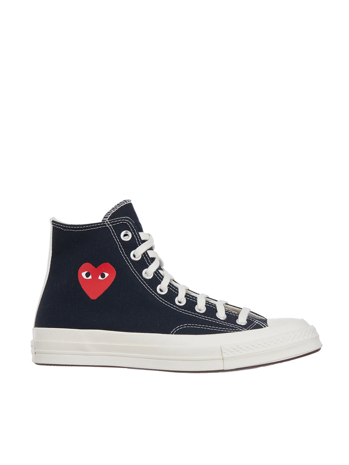 Comme Des Garçons Play Small Red Heart Hi Top Shoes