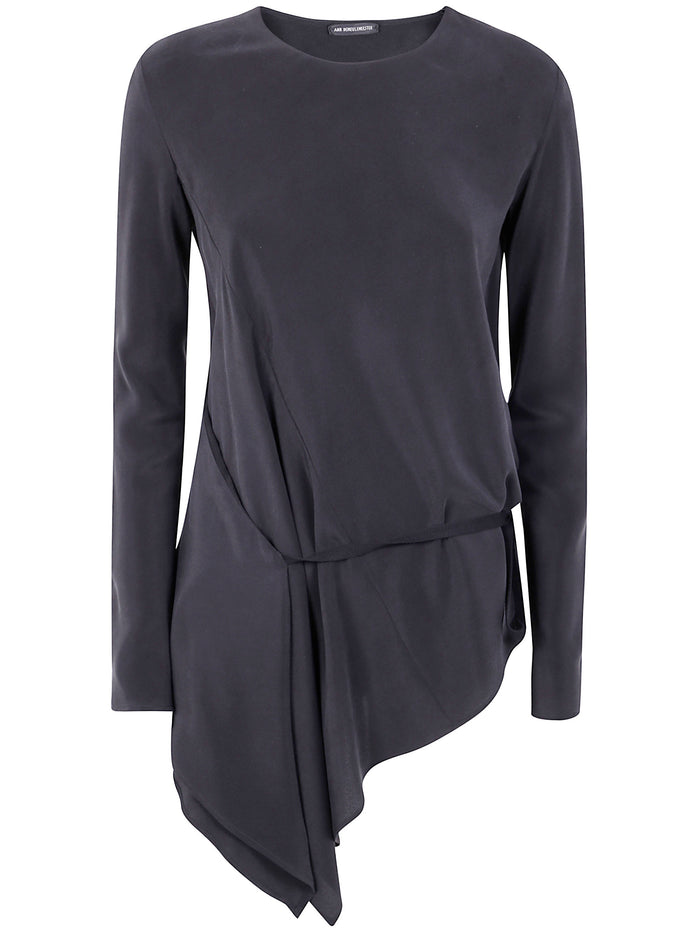 Ann Demeulemeester "Deana" Long Sleeve Asymmetric Top