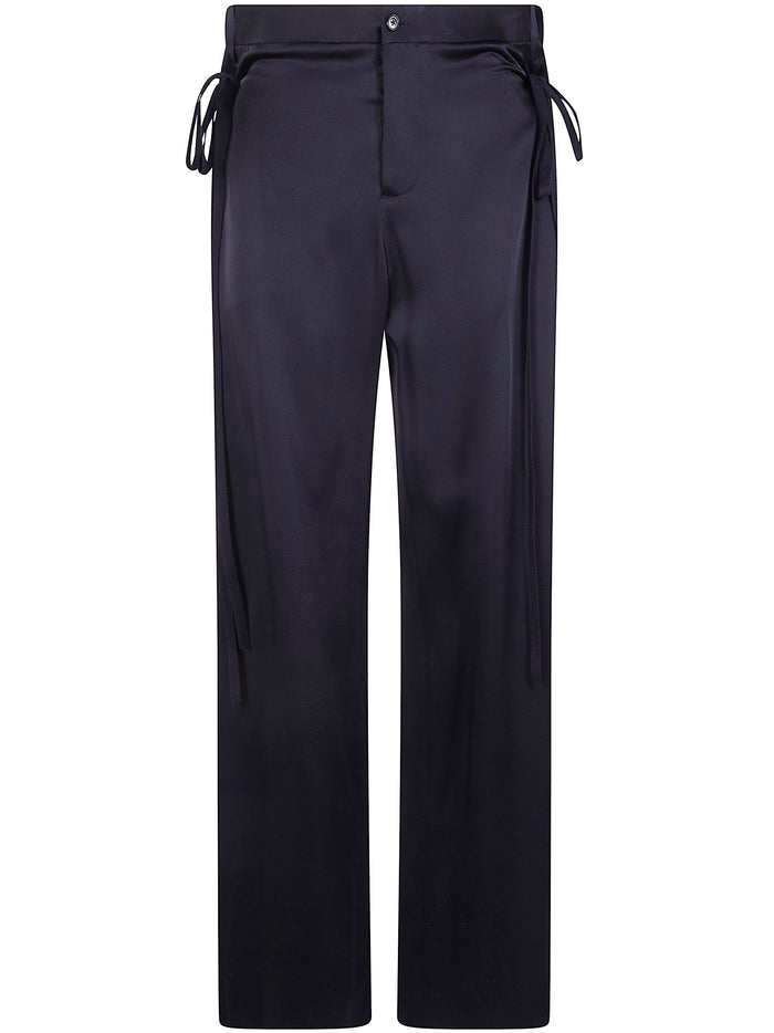 Ann Demeulemeester "Tita" High Comfort Trousers With Double Ribbon Closure