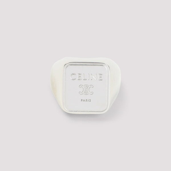 Celine Silver Brass Square Signet Ring