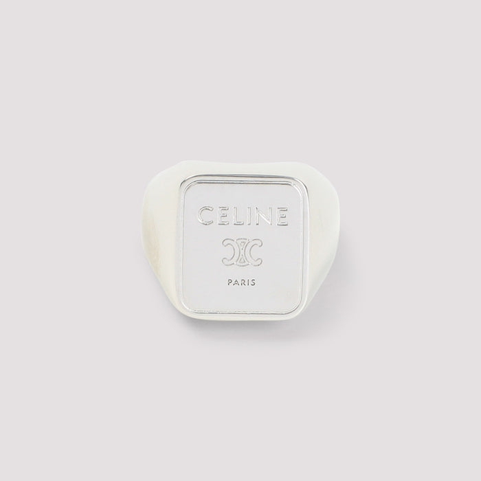 Celine Silver Brass Square Signet Ring