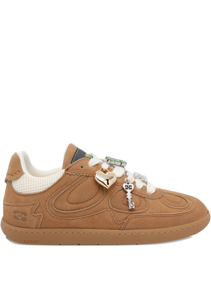 Ganni Suede Sneakers With Charms