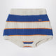 Bobo Choses Bc White And Light Blue Striped Shorts