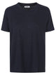 Base Milano Blue Linen Blend T-Shirt