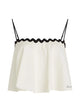 Karl Lagerfeld Natural Straps Top Black Waves Neckline