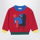 Bobo Choses Red Sweater With Logo Intarsia