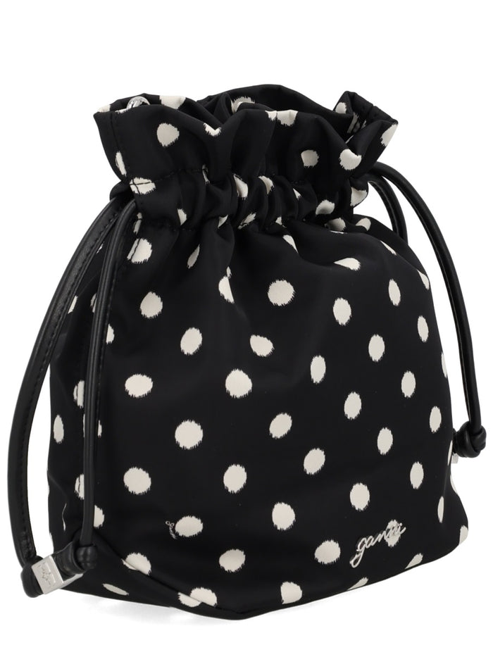 Ganni Black Recycled Nylon Handbag