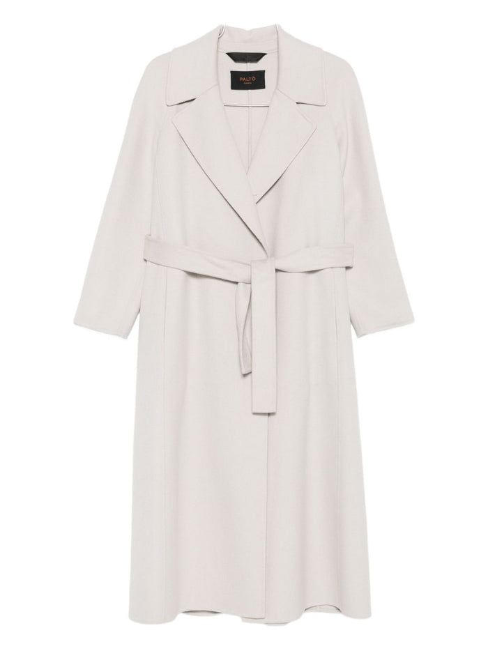 Paltó Cream Wool Belted Coat