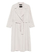 Paltó Cream Wool Belted Coat