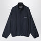 Acne Studios Navy Blue Zipup Jacket With Pinstripe Pattern