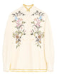 Valentino Garavani Floral Thread Embroidery Linen Shirt