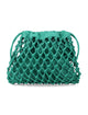 The Frankie Shop The Frankie Shop Morgan Macrame Leather Pouch Emerald