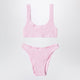 Mc2 Saint Barth Baker Bikini In Pink Crinkle Fabric