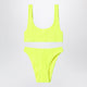 Mc2 Saint Barth Baker Bikini In Neon Yellow Crinkle Fabric
