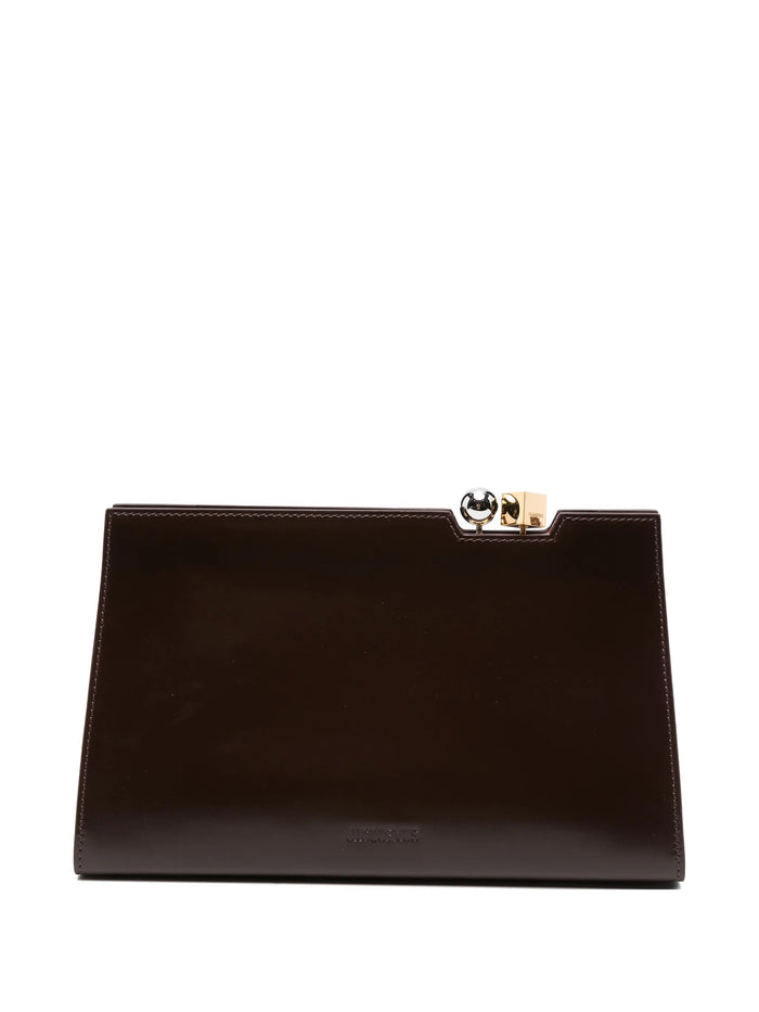 Jacquemus Salone Crossbody Bag In Dark Burgundy Leather