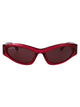 Balenciaga Burgundy-Burgundy-Violet Recycled Acetate Sunglasses