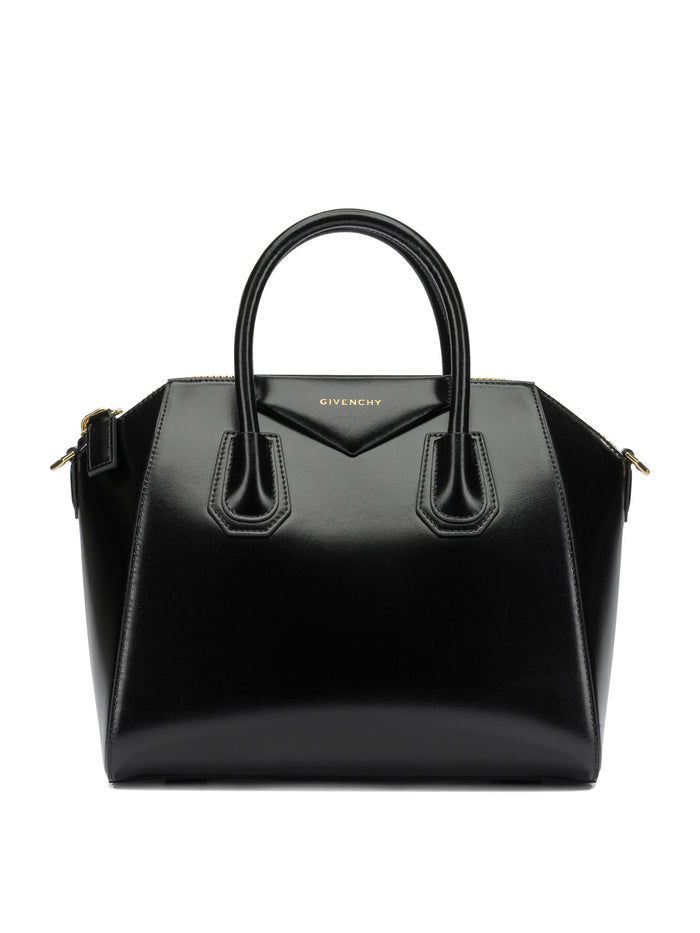 Givenchy Antigonia Black Calf Leather Cotton Acrylic Handbag