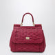 Dolce & Gabbana Small Sicily Handbag In Woven Nappa Leather, Hibiscus