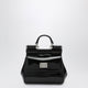 Dolce&Gabbana Mini Patent Calf Leather Bag With Logo Plaque, Black