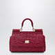 Dolce & Gabbana Sicily Mini Woven Nappa Leather Bag In Hibiscus