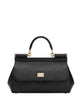 Dolce & Gabbana Sicily Medium Tophandle Bag In Calf Leather, Black