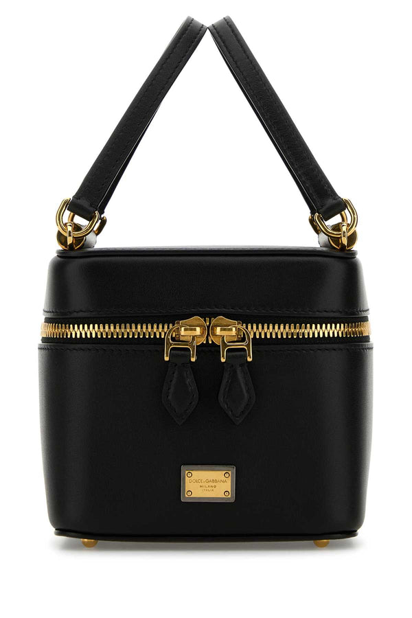 Dolce & Gabbana Black Leather Sicily Cube Handbag