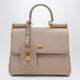 Dolce&Gabbana My Sicily Small Nude-Colored Plongé Leather Bag