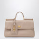 Dolce&Gabbana My Sicily Medium Nude-Colored Plongé Leather Bag