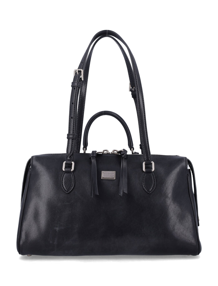 Dolce & Gabbana Black Leather Vittoria Handbag