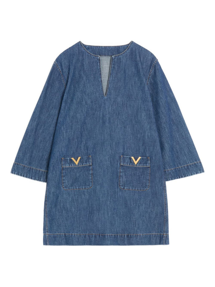 Valentino Vlogo Signature Denim Short Dress