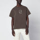 Brain Dead Brown Vintageeffect Tshirt With Embroidered Logo