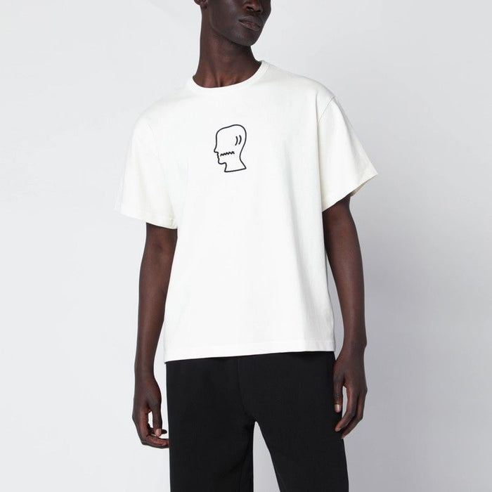 Brain Dead White Tshirt With Embroidered Logo