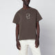 Brain Dead Brown Vintage-Effect T-Shirt With Embroidered Logo