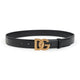 Dolce & Gabbana Belt With Dg Logo In Calfskin Leather, Black