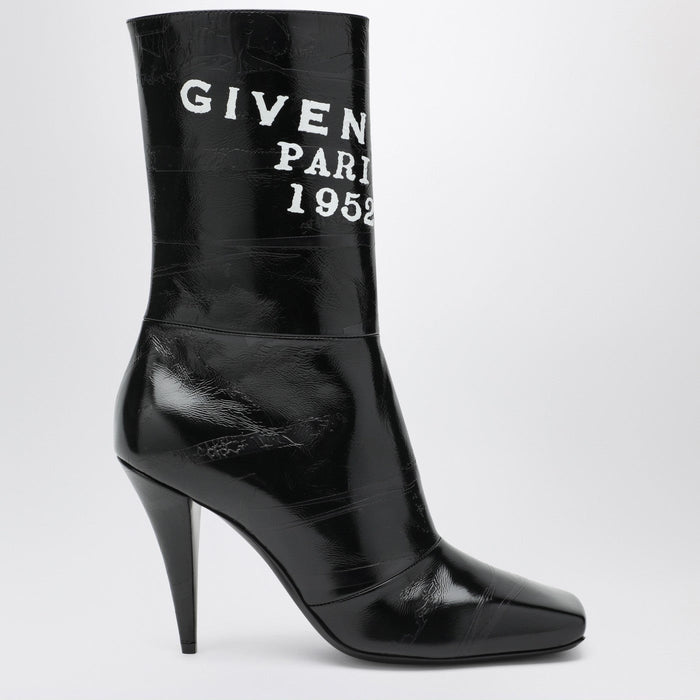 Givenchy Black Sliced Square Givenchy Tape Ankle Boots