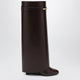Givenchy Shark Pinch Leather Boots In Ebony Brown