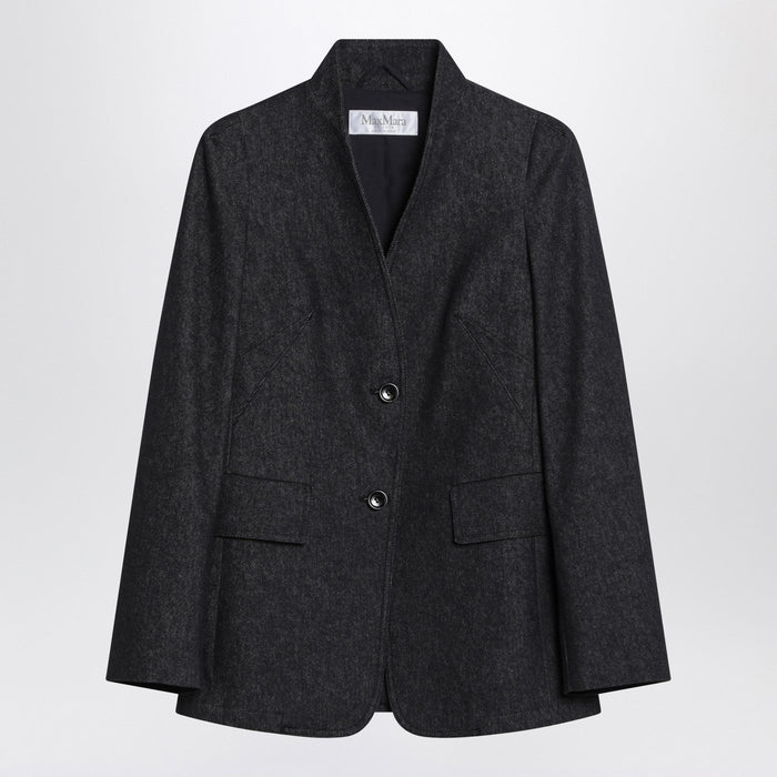 Max Mara Midnight Blue Jacket In Cotton Denim Effect