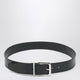 The Frankie Shop Sarno Belt In Smooth Black Leather With Silver Buckle