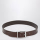 The Frankie Shop Sarno Belt In Brown Leather With Silver Buckle