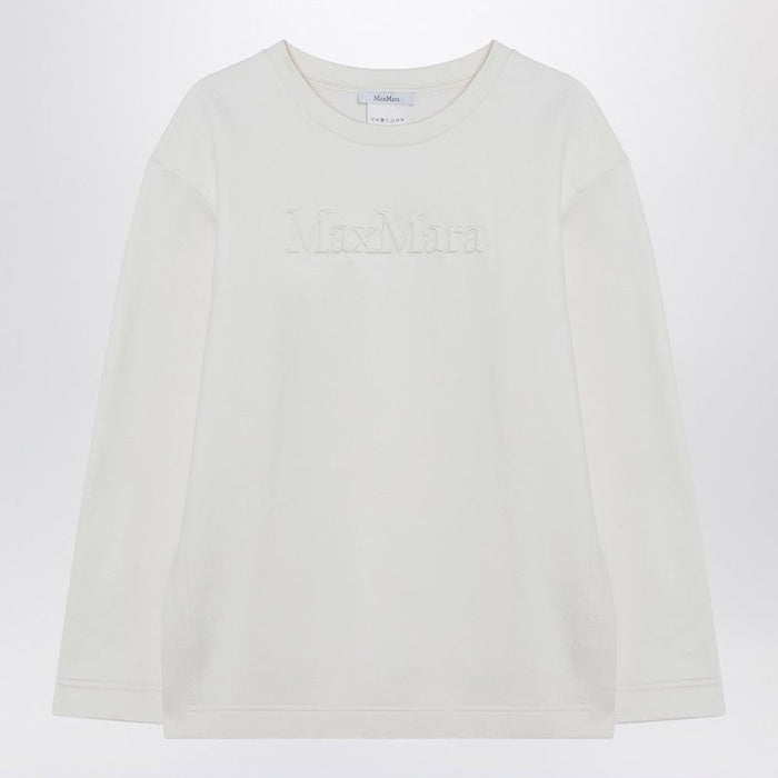 Max Mara  White Sweatshirt In Silk Blend