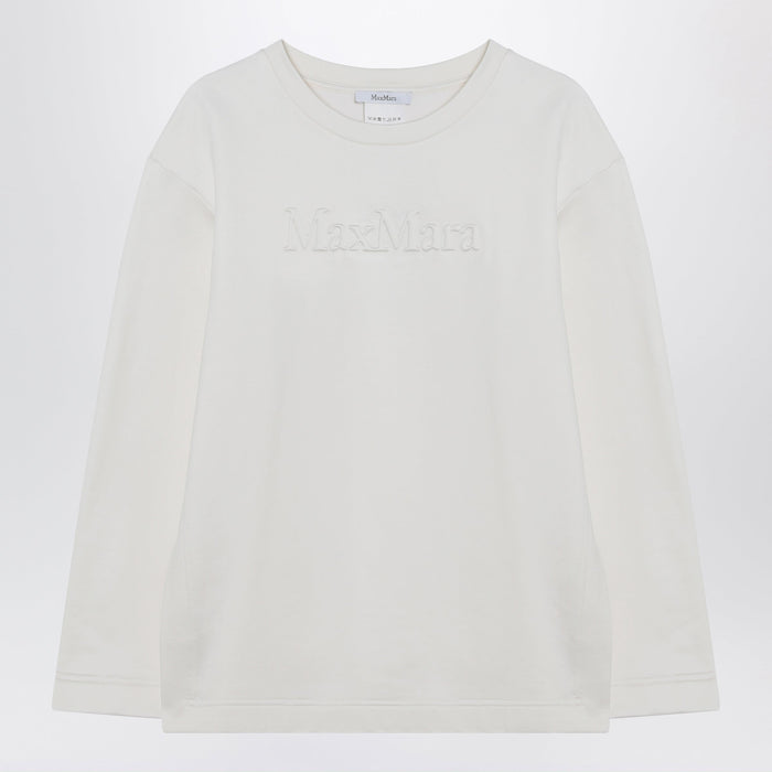 Max Mara White Sweatshirt In Silk Blend