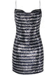 Balmain Babydoll Cowl Neck Glitter Short Dress