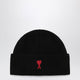 Ami Paris Black Ami De Coeur Wool Beanie