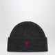 Ami Paris Grey Ami De Coeur Wool Beanie