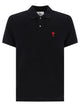Ami Paris Black Cotton Polo Shirt