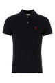 Ami Paris Black Piquet Polo Shirt