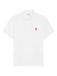 Ami Paris Red Adc White Cotton Polo Shirt