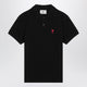 Ami Paris Black Ami De Cœur Polo Shirt