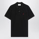 Ami Paris Ami De Coeur Black Polo Shirt